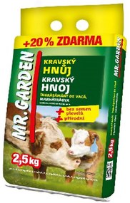 Mr.Garden pravý kravský hnoj 2,5 kg + 20 % zdarma
