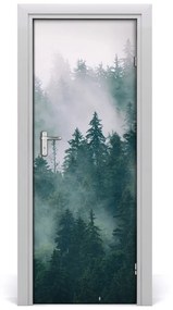 Fototapeta na dvere hmla nad lesom 95x205 cm
