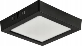 LED prisadený stropný panel – štvorec, 12 W, 1200 lm, čierny