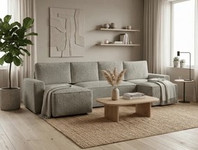 AKCIA Rozkladacia sedacia súprava do U SMART BOUCLE 303x143 cm, sivobéžová II. akosť