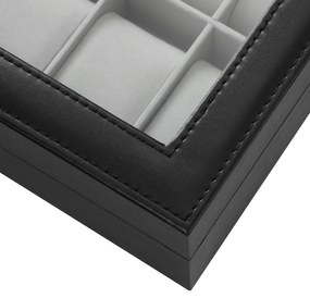 Box na hodinky Watch, 30x8,5x21 cm, čierna/sivá