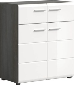 Predsieňová zostava Salsa (4-dielna), sivý dub/biela lesk