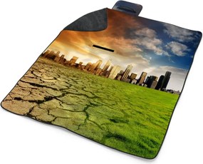 Sablio Plážová deka Vyprahnutá zem pred mrakodrapmi: 200x140 cm