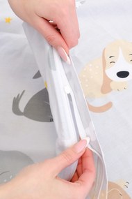 Bavlnené obliečky Renforcé do postieľky - Psíci sivé