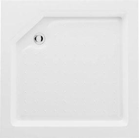 Mexen Rio, štvorcová sprchová vanička 90x90x14 cm + chrómový sifón, biela, 45109090
