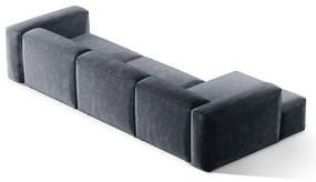 Sivomodrá menčestrová rohová pohovka (ľavý roh/s leňoškou) Bergano – Cosmopolitan Design