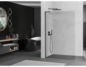 Mexen Kioto L, sprchová zástena Walk-In 80 x 200 cm, 8mm číre sklo, čierny profil, 800-080-103-70-00