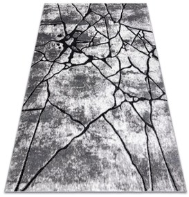 Moderný koberec COZY 8873 Cracks, prasknutý betón - Štrukturálny,  dve vrstvy  rúna tmavosivá