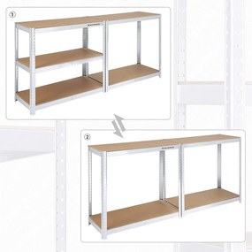 SONGMICS Dielenský regál 90 x 180 x 40 cm oceľová