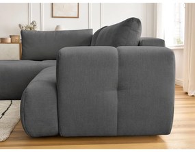 Tmavosivá rozkladacia/s úložným priestorom rohová pohovka (ľavý roh/do L) Fuji – Bobochic Paris