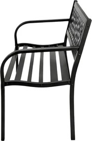 Lean Záhradná kovová lavička – 120cm, čierna