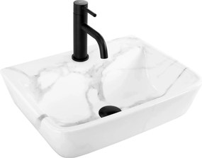 Rea Altea, umývadlo na dosku 455x360x120 mm, biela imitácia kameňa - Cloudy, REA-U9242
