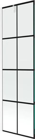 Mexen Next, vaňová zástena 1-krídlová 60 x 150 cm, fixné krídlo, 6 mm číre sklo s čiernym vzorom, biely profil, 895-060-000-00-77-20
