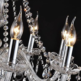 Toolight - Krištáľový závesný luster 6xE14 60W 392183, strieborná, OSW-04007
