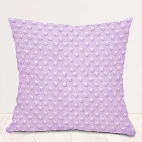 Biante Detská obliečka na vankúš Minky 3D bodky MKP-002 Fialová lila 60 x 60 cm