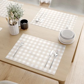 Goldea prestieranie na stôl 100% bavlnené plátno - latte kocky - sada 2ks 30 x 40 cm