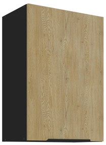 Horná kuchynská skrinka Carminia 50 G-72 1F (dub cremona + čierna). Akcia -21%. Vlastná spoľahlivá doprava až k Vám domov. 1128005