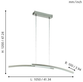 Eglo 97911 - LED RGB Stmievateľný luster na lanku FRAIOLI-C 2xLED/17W/230V