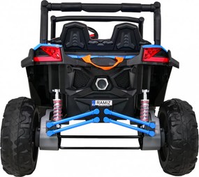 Ramiz Detská batériová bugina UTV-MX Modrá + pohon 4x4 + diaľkové ovládanie + LED audio + úložný priestor + EVA + pomalý štart