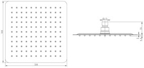 Sapho, SLIM hlavová sprcha, 250x250mm, nerez, MS564