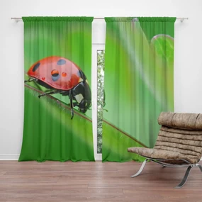Sablio Záves Lienka na liste: 2 ks 140x250 cm