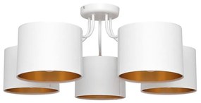 Luster prisadený ALBA 5xE27/15W/230V biela/zlatá