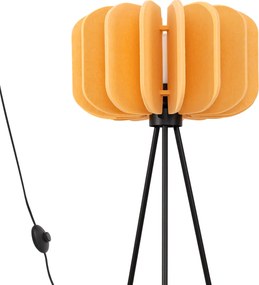 Stojacia lampa Mula, 1x žlté plstené tienidlo, b, (fi 45cm)