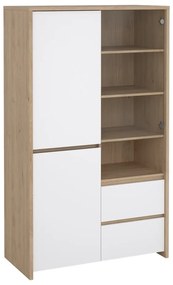 Biela/v prírodnej farbe vitrína v dekore duba 100x170x48 cm Next – Tvilum