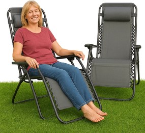 TRENDIE Záhradné ležadlo sivé