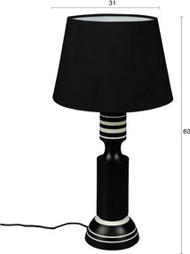 Čierna stolová lampa s textilným tienidlom (výška 60 cm) Virgil – Dutchbone