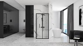 Rea Rapid Fold, sprchovací kút so skladacími dverami 100x80cm, číre sklo, čierny profil, KPL-09904