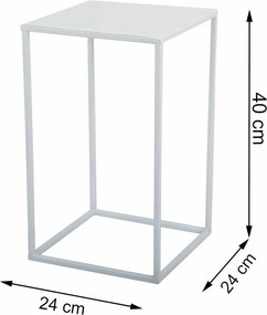 STOJAN NA KVETINÁČ SIMPLE 40X24X24 CM BIELA