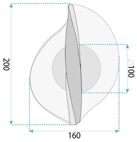 Toolight Toolight, LED nástenné svietidlo, 7W, 4000K, 1000lm, G128-W, zlatá lesklá, OSW-02602