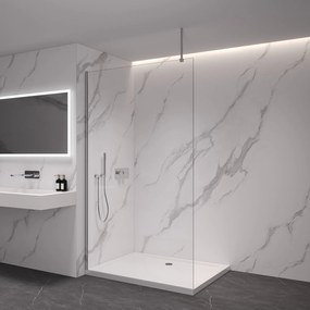 CERANO - Sprchová zástena Walk-in Onyx Top L/P - guľatá vzpera - chróm, transparentné sklo - 160x200 cm, CER-CER-8050BD1703