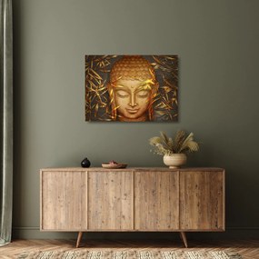 Sklenený obraz - Zlatý Budha (70x50 cm)