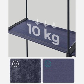 Modulárna skriňa, skladací šatník s 2 tyčami na šaty, sivý