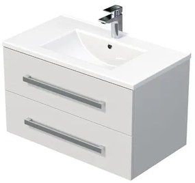 Kúpeľňová skrinka s umývadlom SAT Cube Way 80x53x46 cm biely lesk CUBE46802BIMOD, 1 ks