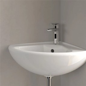 VILLEROY &amp; BOCH O.novo Compact rohové závesné umývadielko s otvorom, s prepadom, 550 x 450 mm, biela alpská, 73274001