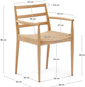 Jedálenská stolička z dubového dreva v prírodnej farbe v súprave 2 ks Analy – Kave Home
