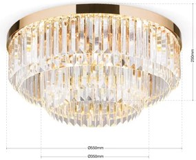 Orion - LED stmievateľné krištáľové svietidlo PRISM LED/80W/230V pr.55 cm 24K zl