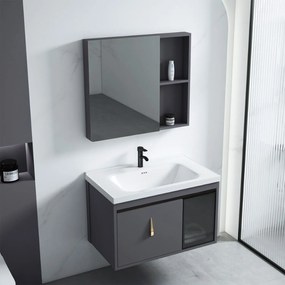 Rea Paris, súprava kúpeľňového nábytku s umývadlom 60cm, šedá matná, REA-M0002