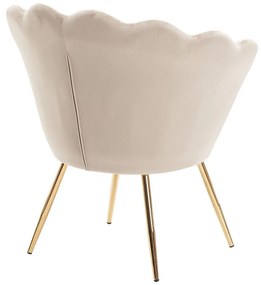 LuxuryForm DESIGN Kreslo FREY VELUR so zlatými nohami - latte