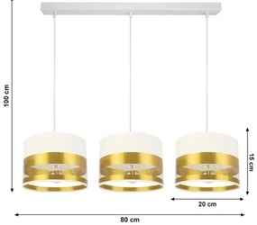 Luster na lanku MILO 3xE27/60W/230V zlatá
