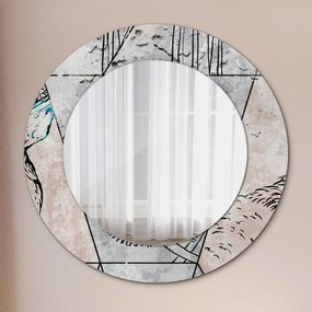 Zima Okrúhle dekoračné zrkadlo na stenu