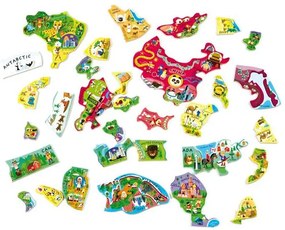 Magnetická mapa sveta - puzzle 92 magnetov - anglická verzia