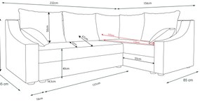 Rohová sedacia súprava Opal Plus (béžová + tmavohnedá) (P). Vlastná spoľahlivá doprava až k Vám domov. 1057330