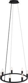 Smart hanglamp zwart 7-lichts incl. Wifi C35 - Knight