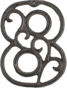 Domové číslo 8, hnedá liatina%