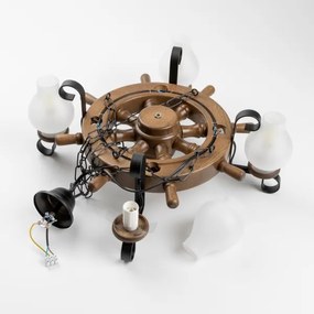 Brilagi - Luster na reťazi TIMONA 4xE14/40W/230V priemer 50 cm buk/orech