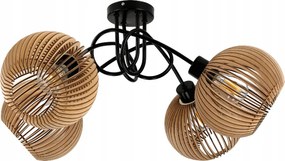 LED LOFT lampa, špiralová, drevená, 4xe27, do miestnosti, dekoračný drevený luster